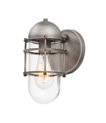 Maxim Seaside 1-Light Outdoor Wall Sconce in Weathered Zinc 10262CLWZ