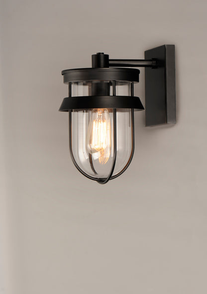 Maxim Breakwater 1-Light Outdoor Wall Sconce in Black 10265CLBK