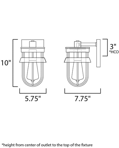 Maxim Breakwater 1-Light Outdoor Wall Sconce in Black 10265CLBK