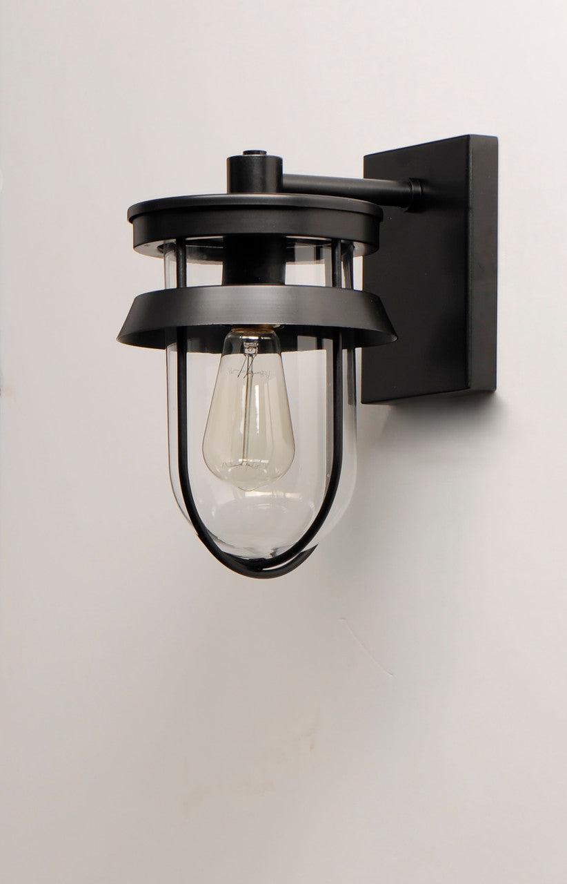 Maxim Breakwater 1-Light Outdoor Wall Sconce in Black 10266CLBK