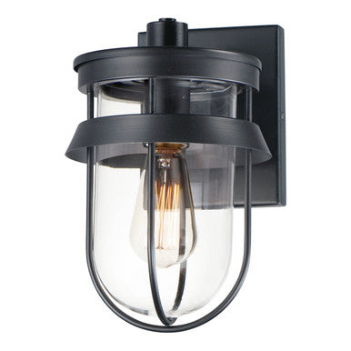 Maxim Breakwater 1-Light Outdoor Wall Sconce in Black 10266CLBK