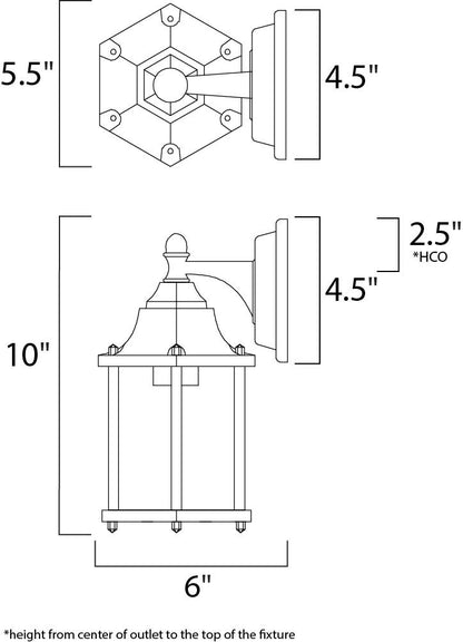 Maxim Builder Cast 1-Light Outdoor Wall Lantern in Rust Patina 1026RP