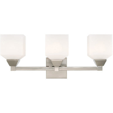 Livex Lighting Aragon Collection 3 Lt Brushed Nickel Bath Vanity in Brushed Nickel 10283-91