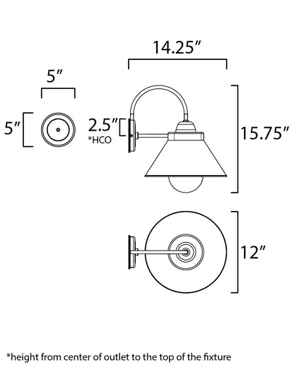 Maxim Jetty 1-Light Outdoor Wall Sconce in Black 10290WTBK