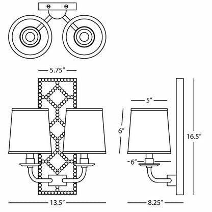 Robert Abbey Williamsburg Williamsburg Lightfoot Wall Sconce in Backplate Upholstered in English Ochre Leather with Nailhead Detail and Aged Brass Accents 1030