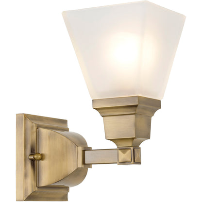 Livex Lighting Mission Collection 1 Light Antique Brass Bath Light in Antique Brass 1031-01