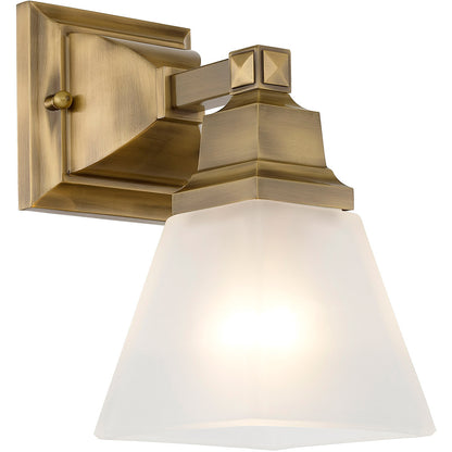 Livex Lighting Mission Collection 1 Light Antique Brass Bath Light in Antique Brass 1031-01