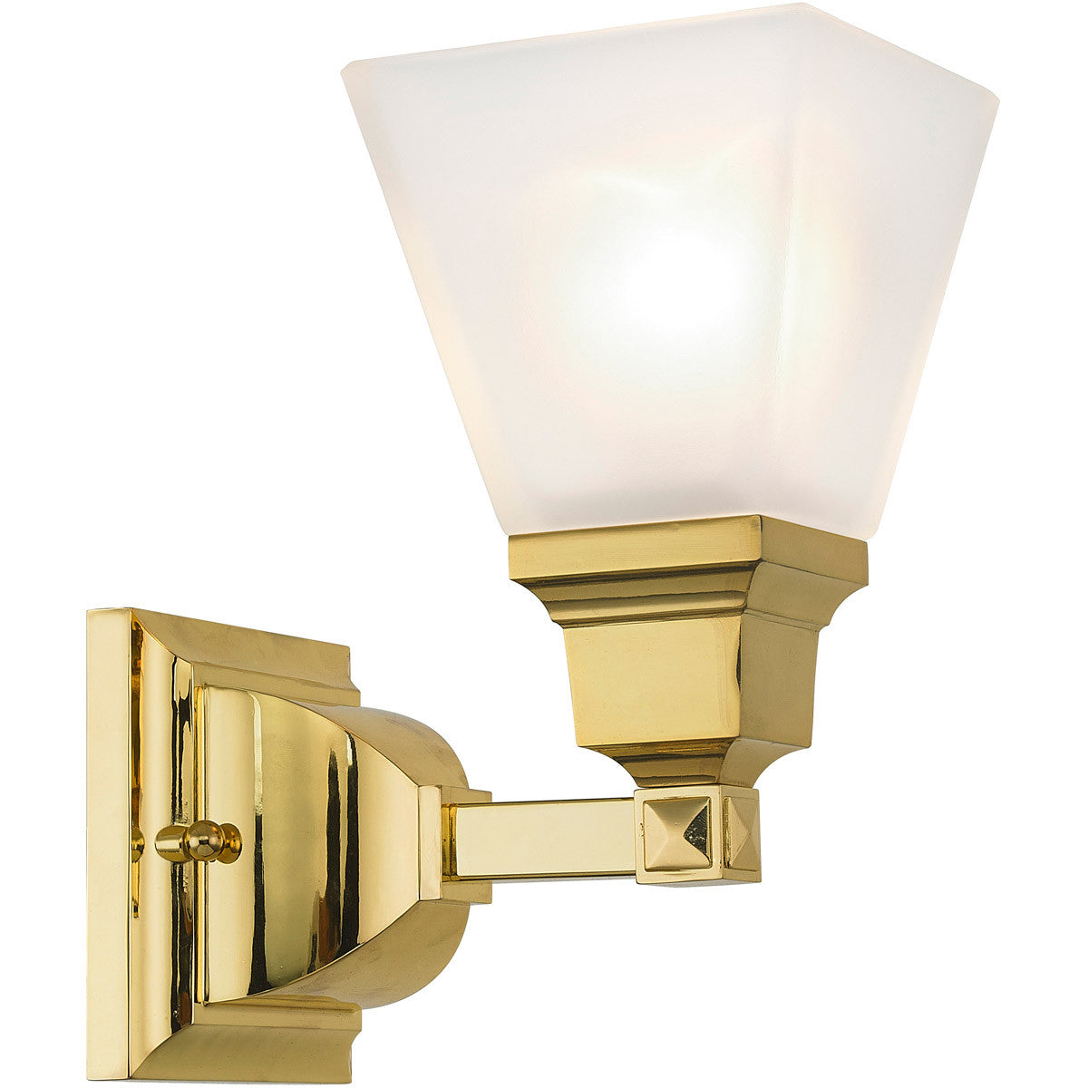 Livex Lighting Mission Collection 1 Light Polished Brass Bath Light in Polished Brass 1031-02