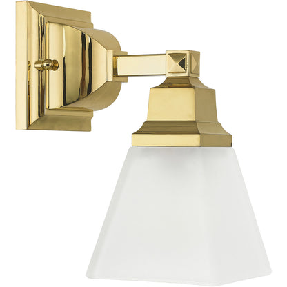 Livex Lighting Mission Collection 1 Light Polished Brass Bath Light in Polished Brass 1031-02