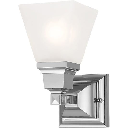 Livex Lighting Mission Collection 1 Light Polished Chrome Bath Light in Polished Chrome 1031-05