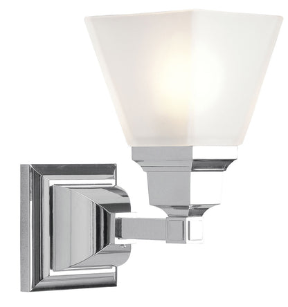 Livex Lighting Mission Collection 1 Light Polished Chrome Bath Light in Polished Chrome 1031-05