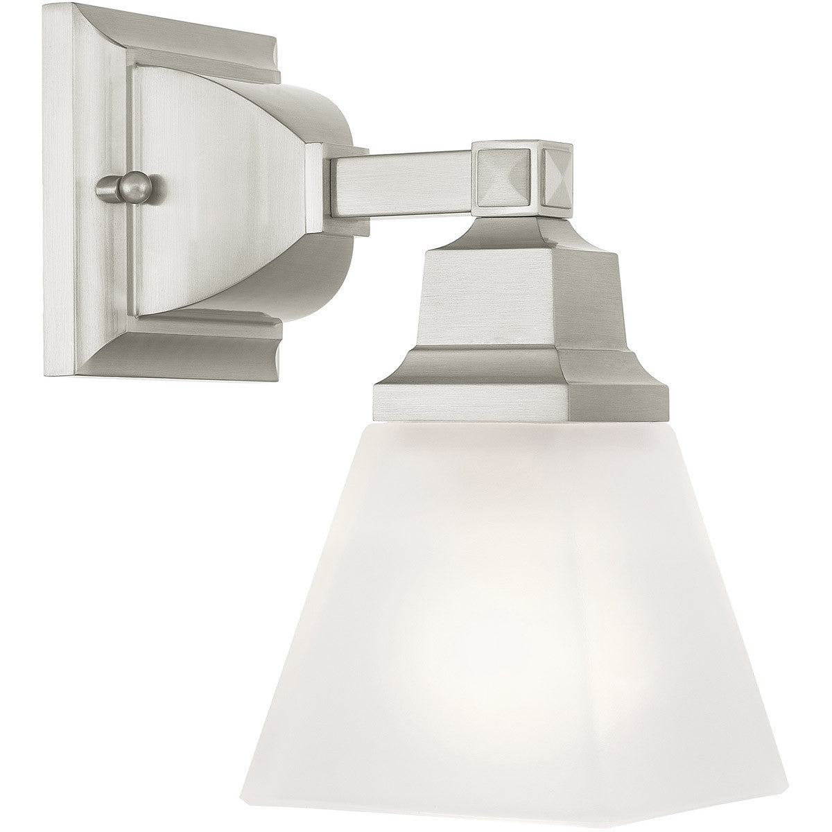 Livex Lighting Mission Collection 1 Light Brushed Nickel Bath Light in Brushed Nickel 1031-91