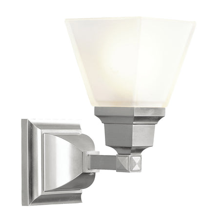 Livex Lighting Mission Collection 1 Light Brushed Nickel Bath Light in Brushed Nickel 1031-91