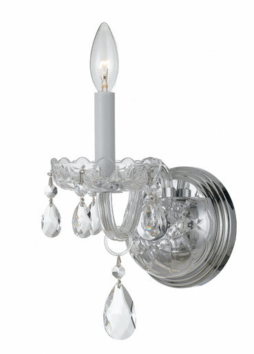 Crystorama Traditional Crystal 1 Light Swarovski Strass Crystal Polished Chrome Wall Mount 1031-CH-CL-S