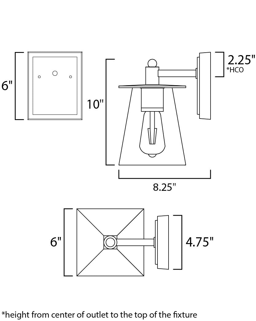 Maxim Chalet 1-Light LED Outdoor Wall Sconce in Bronze / Gold 10312CLBZGLD