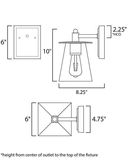 Maxim Chalet 1-Light LED Outdoor Wall Sconce in Bronze / Gold 10312CLBZGLD