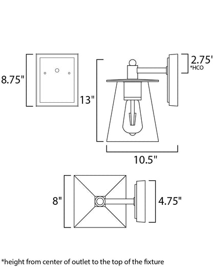 Maxim Chalet 1-Light LED Outdoor Wall Sconce in Bronze / Gold 10313CLBZGLD