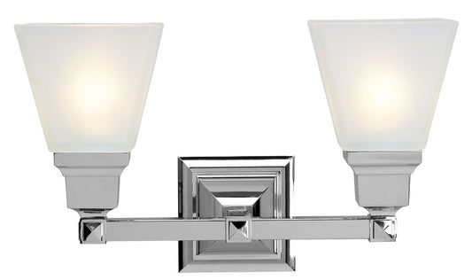 Livex Lighting Mission Collection 2 Light Polished Chrome Bath Light in Polished Chrome 1032-05