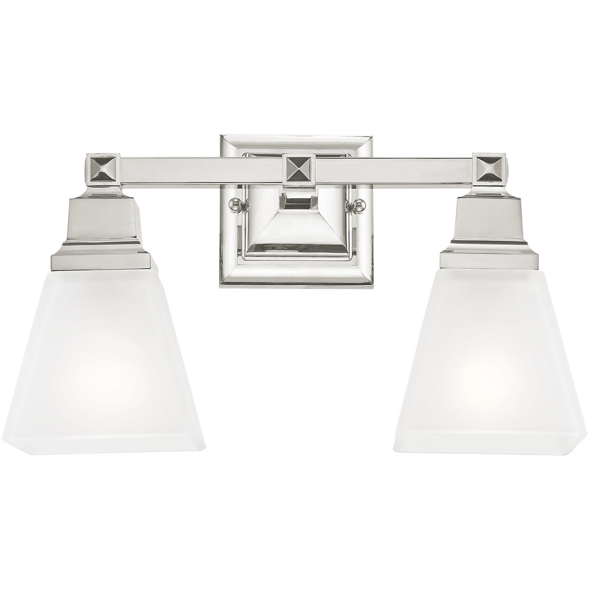 Livex Lighting Mission Collection 2 Light Polished Nickel Bath Light in Polished Nickel 1032-35