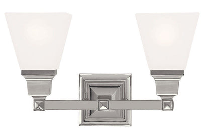 Livex Lighting Mission Collection 2 Light Polished Nickel Bath Light in Polished Nickel 1032-35