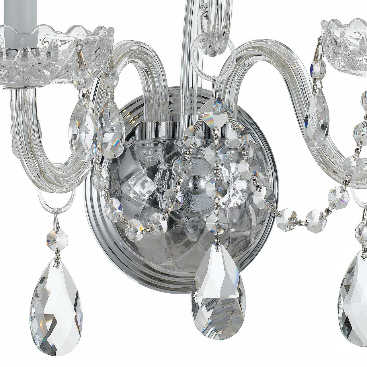 Crystorama Traditional Crystal 2 Light Hand Cut Crystal Polished Chrome Wall Mount 1032-CH-CL-MWP