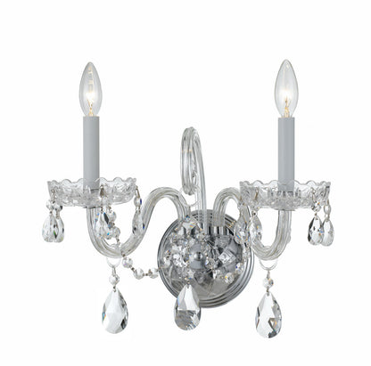 Crystorama Traditional Crystal 2 Light Spectra Crystal Polished Chrome Wall Mount 1032-CH-CL-SAQ