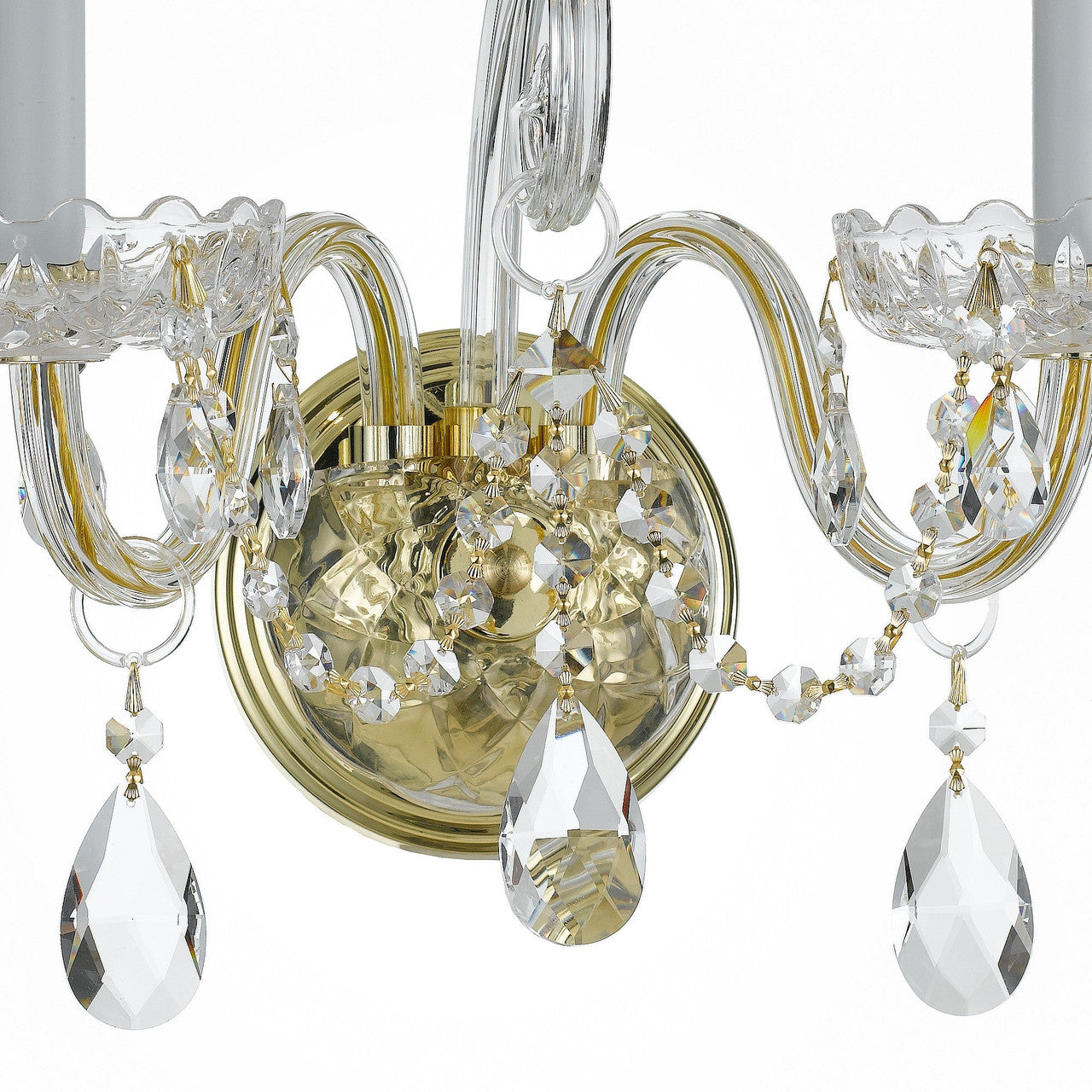 Crystorama Traditional Crystal 2 Light Spectra Crystal Polished Brass Wall Mount 1032-PB-CL-SAQ