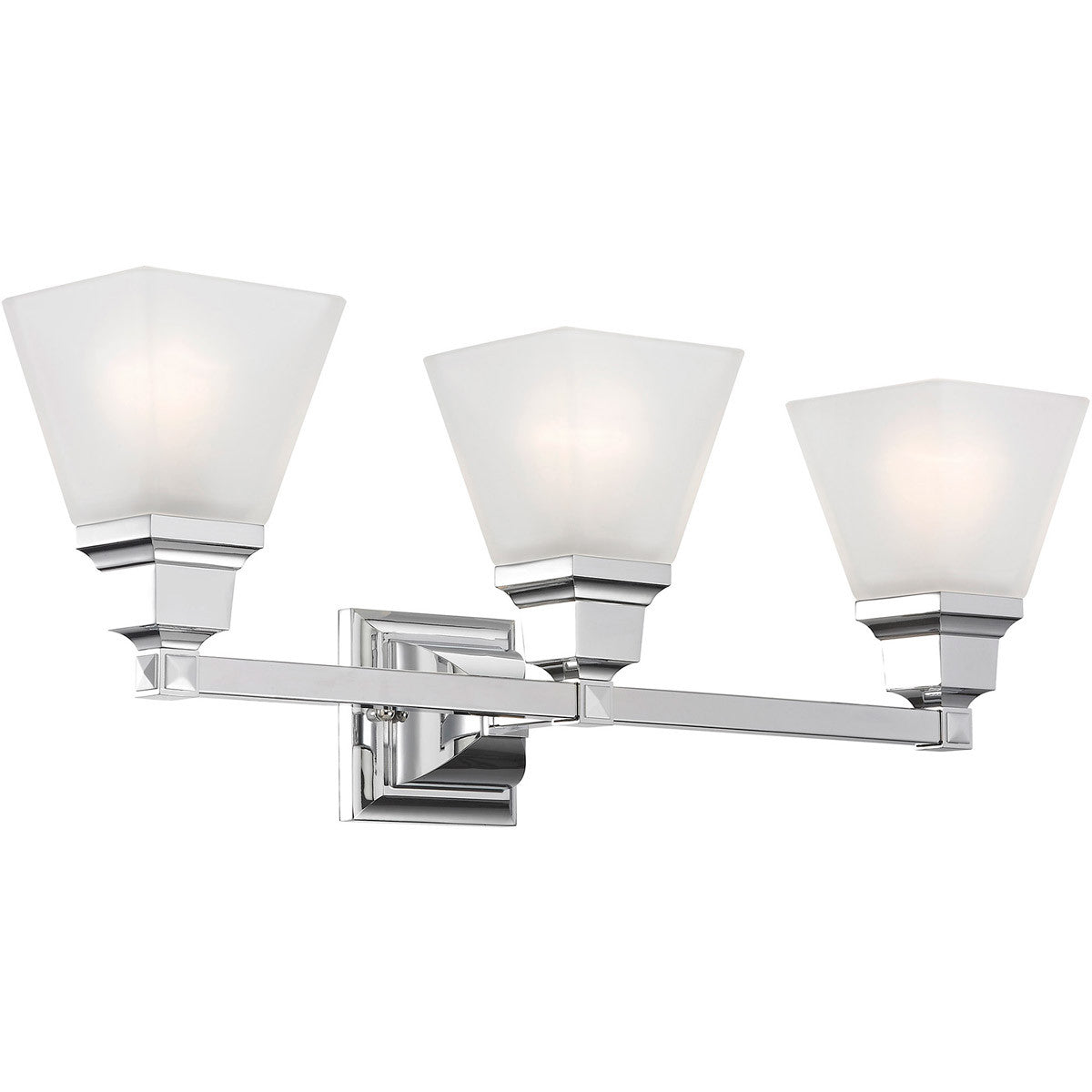 Livex Lighting Mission Collection 3 Light Polished Chrome Bath Light in Polished Chrome 1033-05