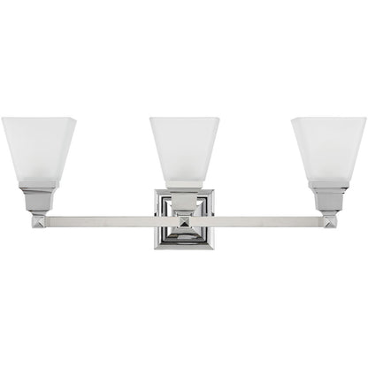 Livex Lighting Mission Collection 3 Light Polished Chrome Bath Light in Polished Chrome 1033-05