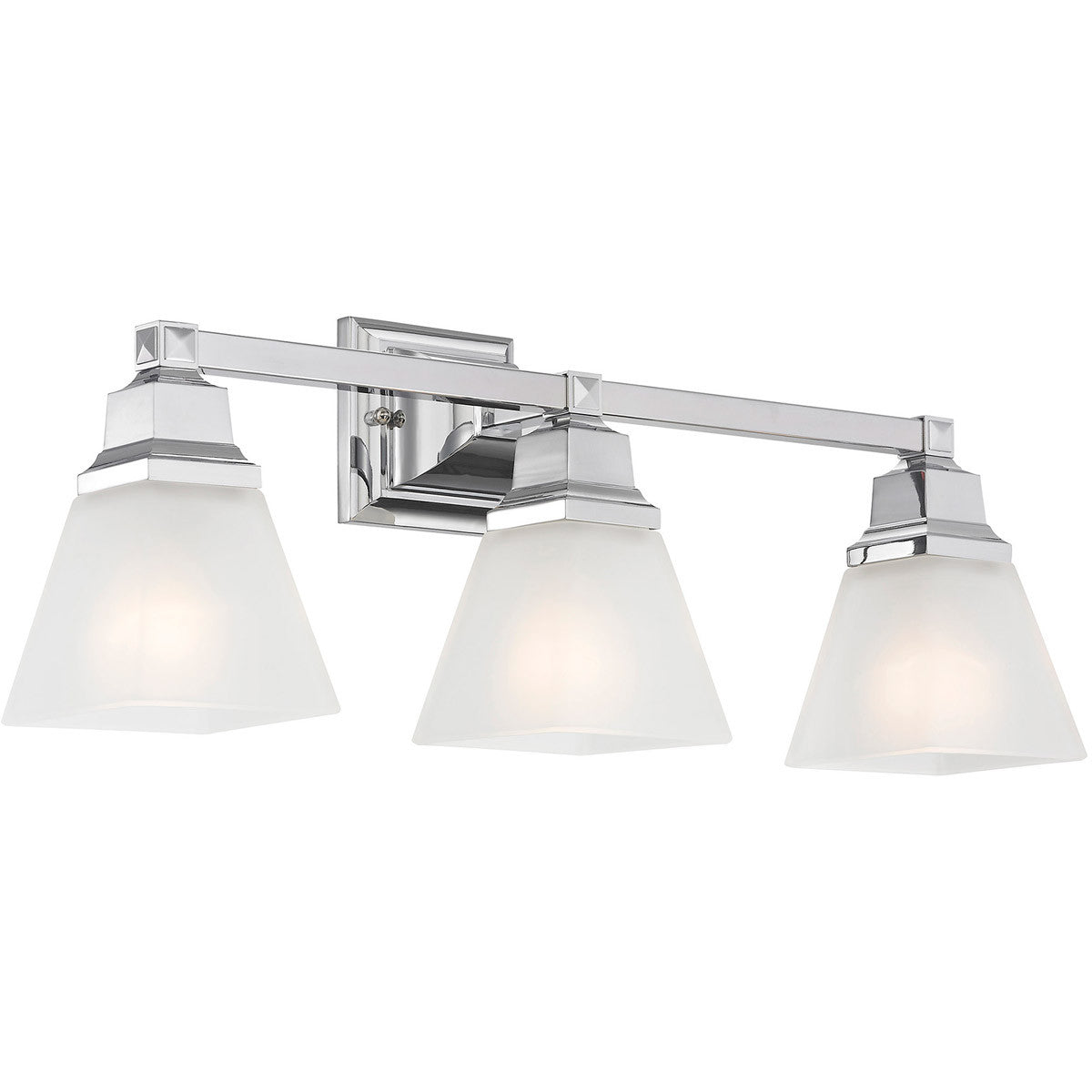 Livex Lighting Mission Collection 3 Light Polished Chrome Bath Light in Polished Chrome 1033-05