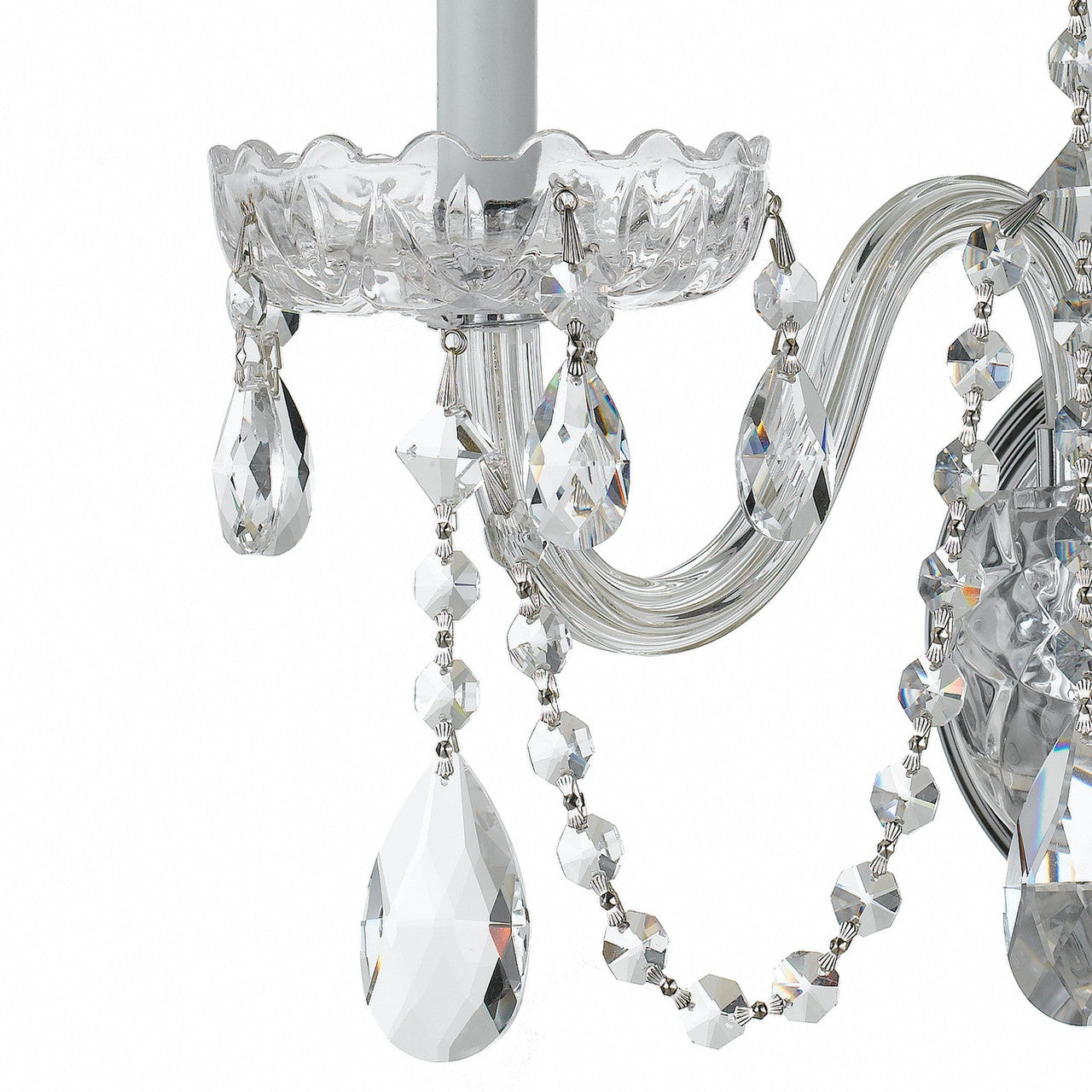 Crystorama Traditional Crystal 3 Light Swarovski Strass Polished Chrome Wall Mount 1033-CH-CL-S