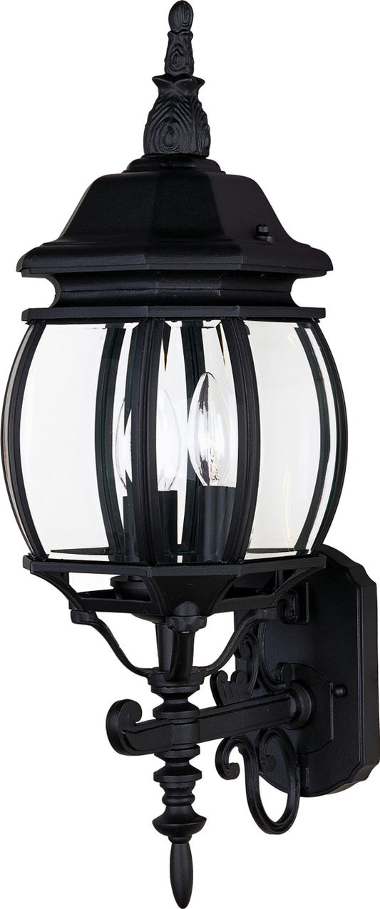 Maxim Crown Hill 3-Light Outdoor Wall Lantern in Black 1033BK