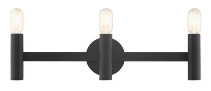 Livex Lighting Copenhagen Collection  3 Light Black ADA Vanity Sconce in Black 10343-04