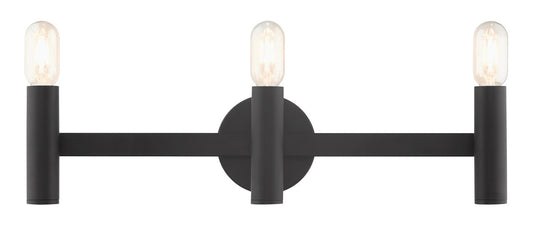 Livex Lighting Copenhagen Collection  3 Light Black ADA Vanity Sconce in Black 10343-04