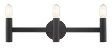 Livex Lighting Copenhagen Collection  3 Light Black ADA Vanity Sconce in Black 10343-04