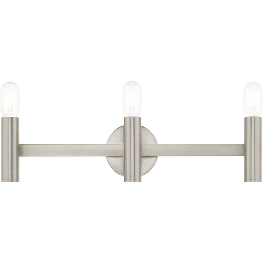 Livex Lighting Copenhagen Collection 3 Lt Brushed Nickel ADA Bath Vanity in Brushed Nickel 10343-91