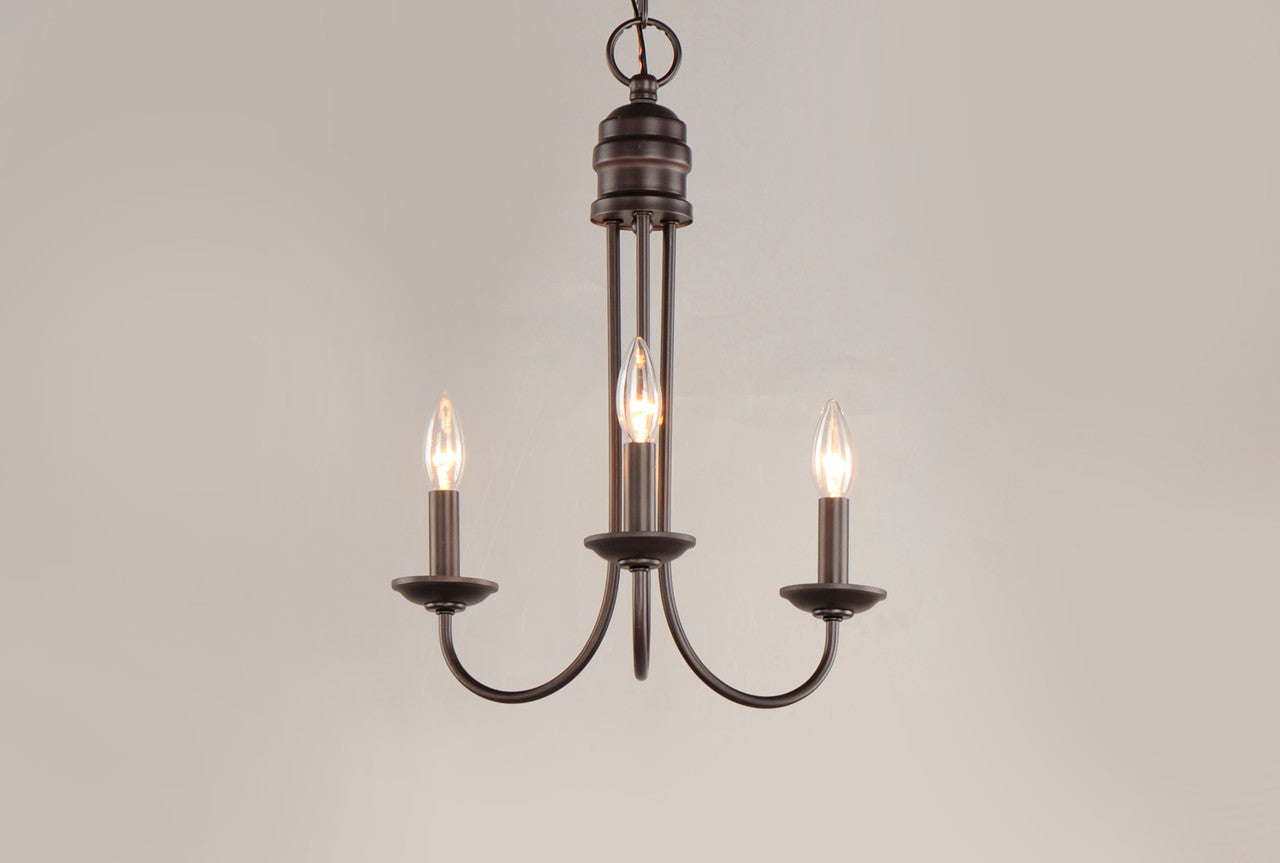 Maxim Logan 3-Light Candle Chandelier in Oil Rubbed Bronze 10343OI