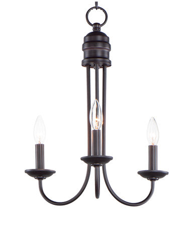 Maxim Logan 3-Light Candle Chandelier in Oil Rubbed Bronze 10343OI