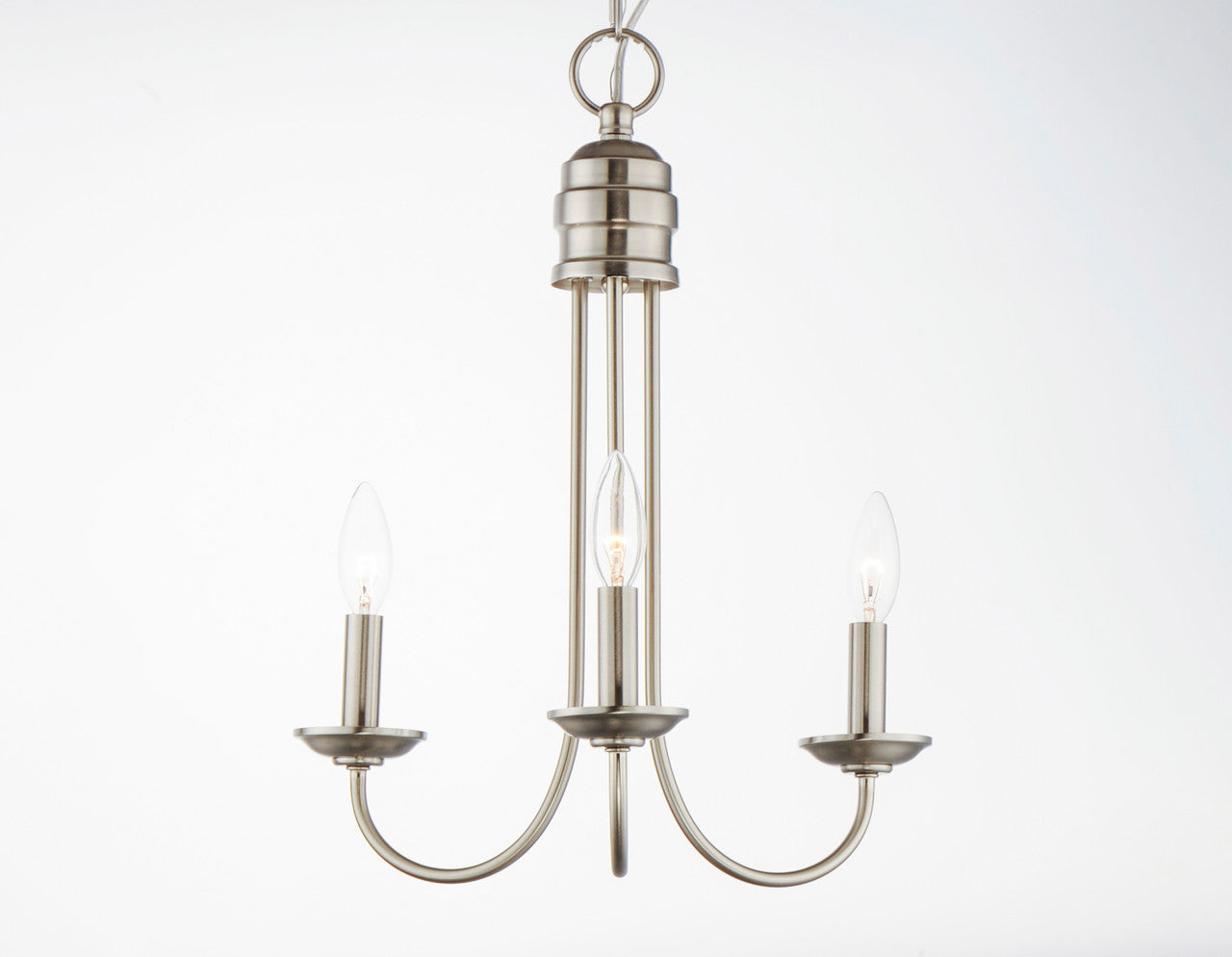 Maxim Logan 3-Light Candle Chandelier in Satin Nickel 10343SN