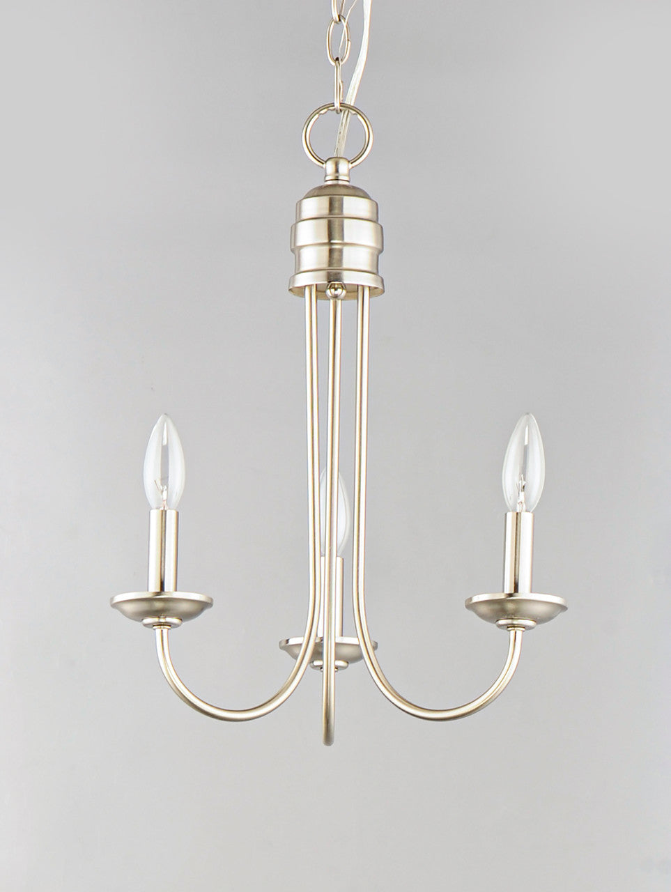 Maxim Logan 3-Light Candle Chandelier in Satin Nickel 10343SN