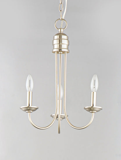 Maxim Logan 3-Light Candle Chandelier in Satin Nickel 10343SN