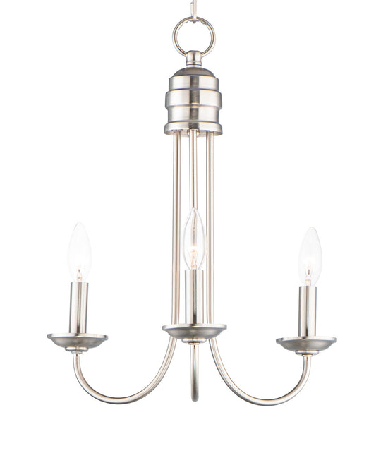 Maxim Logan 3-Light Candle Chandelier in Satin Nickel 10343SN