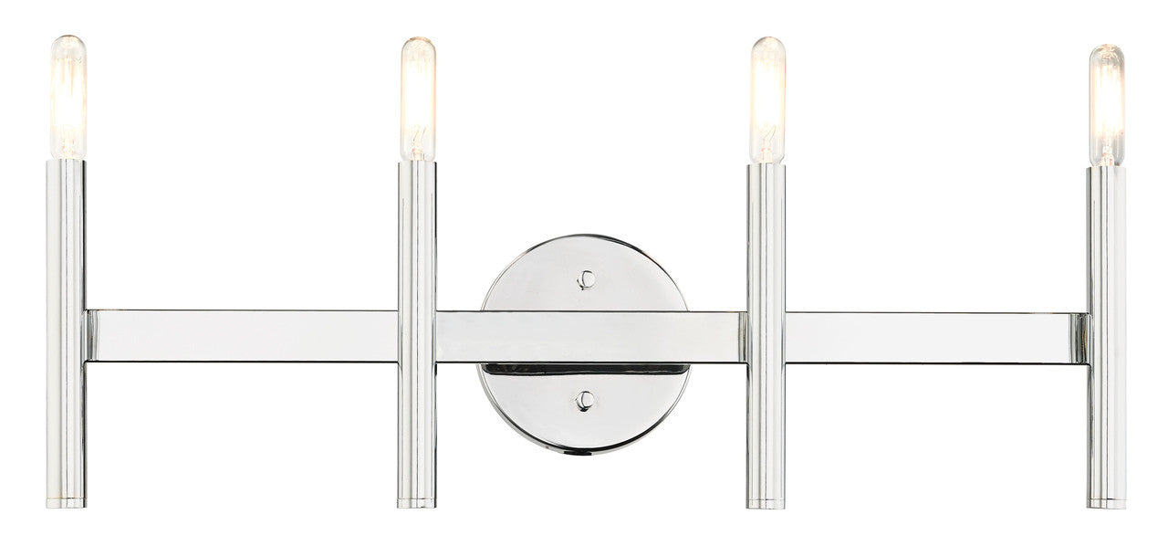 Livex Lighting Copenhagen Collection  4 Light Polished Chrome ADA Vanity Sconce in Polished Chrome 10344-05