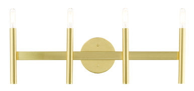 Livex Lighting Copenhagen Collection  4 Light Satin Brass ADA Vanity Sconce in Satin Brass 10344-12