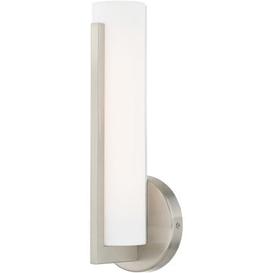 Livex Lighting Visby Collection 10W LED Brushed Nickel ADA Wall Sconce in Brushed Nickel 10351-91