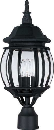 Maxim Crown Hill 3-Light Outdoor Pole/Post Lantern in Black 1035BK