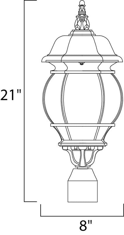 Maxim Crown Hill 3-Light Outdoor Pole/Post Lantern in Black 1035BK