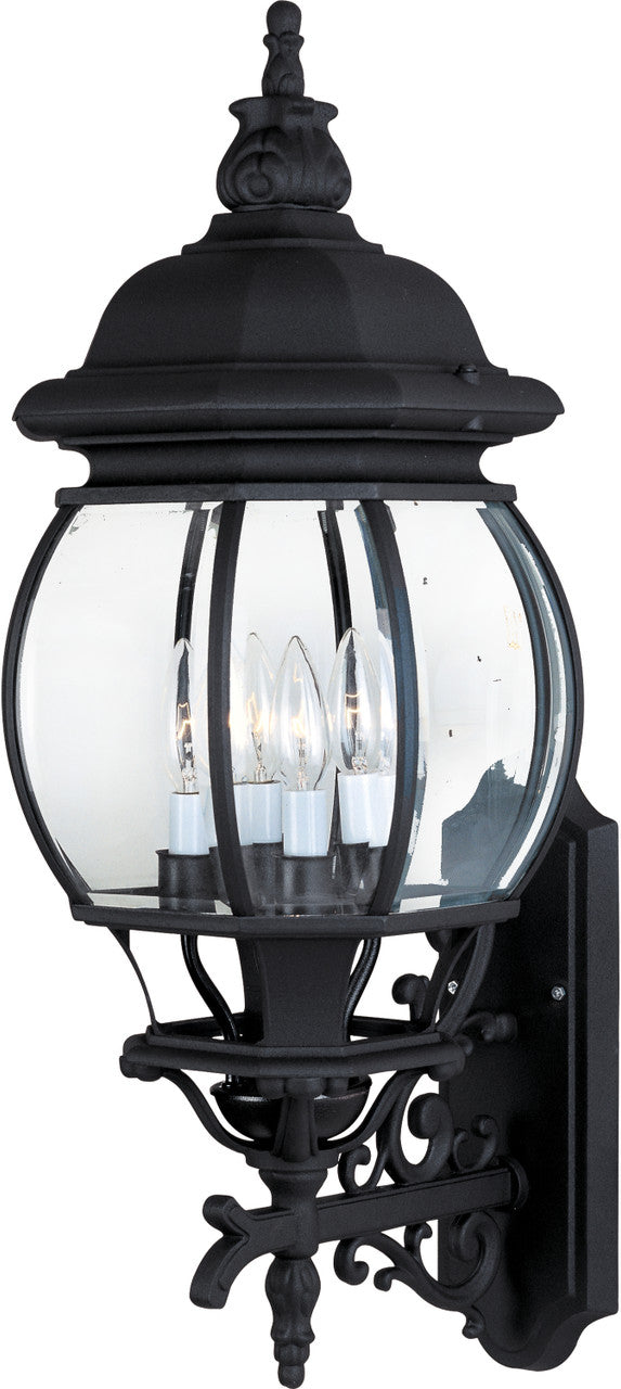 Maxim Crown Hill 4-Light Outdoor Wall Lantern in Black 1037BK