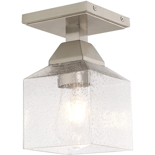 Livex Lighting Aragon Collection 1 Lt Brushed Nickel Ceiling Mount in Brushed Nickel 10380-91