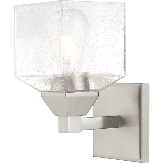 Livex Lighting Aragon Collection 1 Lt Brushed Nickel Wall Sconce in Brushed Nickel 10381-91